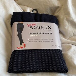 SPANX Love Your Assets Seamless denim wash shaping tummy flattening leggings XL